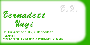 bernadett unyi business card